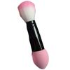 Professional Double Heads Soft Hair Blusher Brush with Sponge Puff Makeup Tool