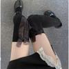 Slim Black Silk Sweet Cute Sexy Knee Socks High Thigh Socks Lolita Bow JK Stockings Women
