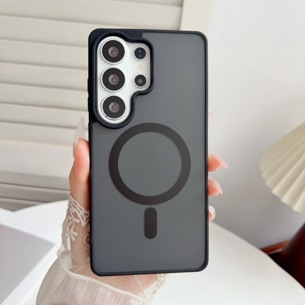 Luxury Contrast Color Frosted Magnetic Phone Case for Samsung Galaxy S26 S25 S24 S23 Ultra A07 A16 for Magsafe Shockproof Cover