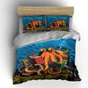 Underwater Octopus Reading Scene Bedding Set For Kids Luxury Gift 3Pcs Digital Print Comforter Set Soft Comfortable Breathable