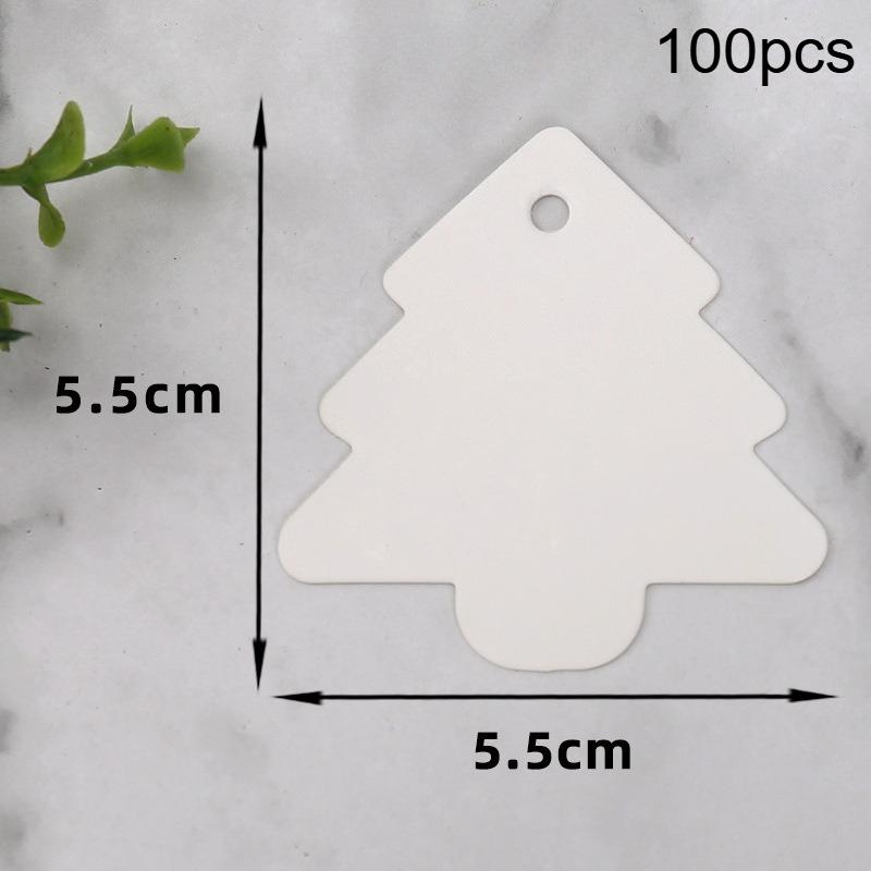 100pcs Kraft Paper Tags, Blank Christmas tree Hanging Gift Tags for Arts And Crafts Decor Gift Wrapping,DIY Craft Blank hang tag