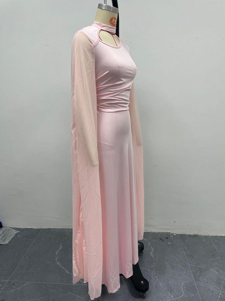 2025 İlkbahar/Yaz Avrupa ve Amerika Kadın Dantelli Pelerin Sırt Zincirli Dar Kesim Tulum Parti Elbisesi