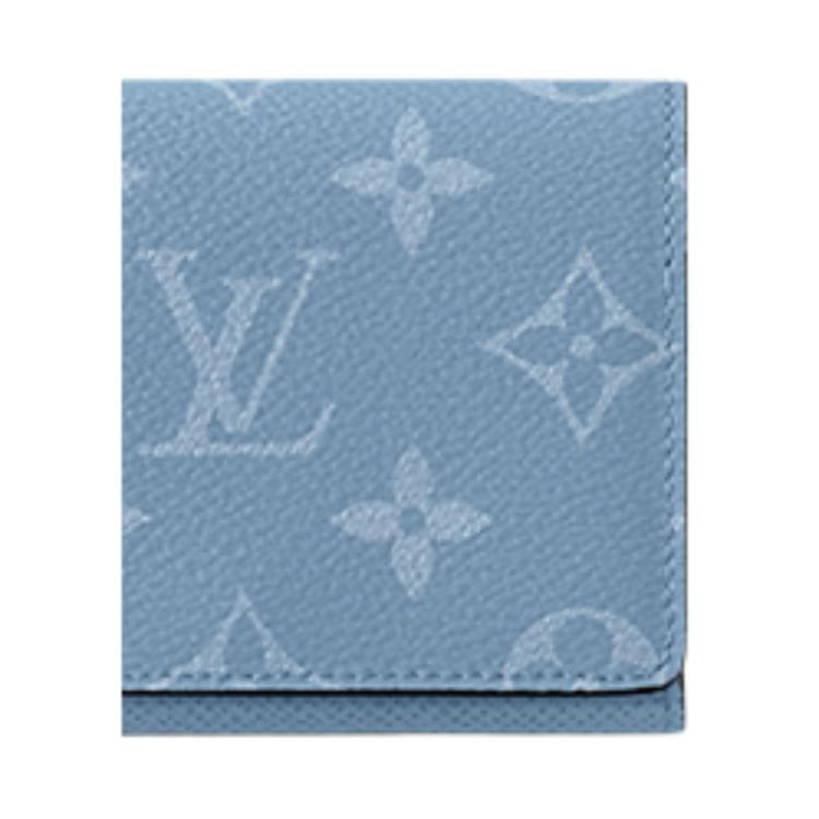 Louis Vuitton Classic Print Snap Closure Canvas Card Holder Men Accessories Blue M14118