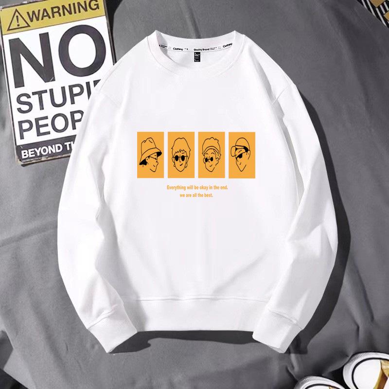 Men's 2023 Trendy Sports Hoodie, Loose Fit, Plus Size, Round Neck, Printed Autumn/Winter Internet Celebrity Style.