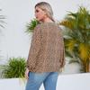 Spring and Autumn Women's Blouse Large Size Lantern Sleeve Loose Printed Shirt Long Sleeve Top
