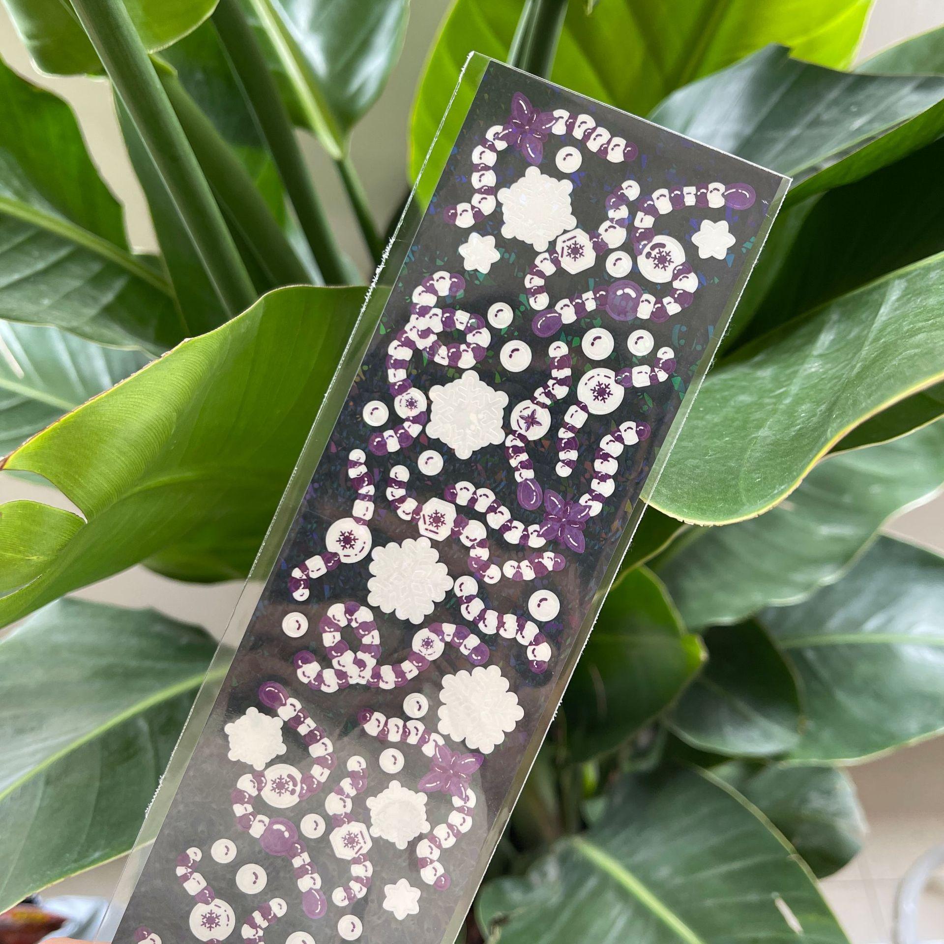 

Корейская популярная лазерная наклейка с бисером, блестящая декоративная наклейка Goo Ka, декоративная лазерная наклейка своими руками фиолетовый