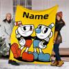 Personalized Custom Name Blanket - Cuphead Print Design,Blanket for Sofa,Bed,Travel,Camping - Soft and Warm, Great Gift