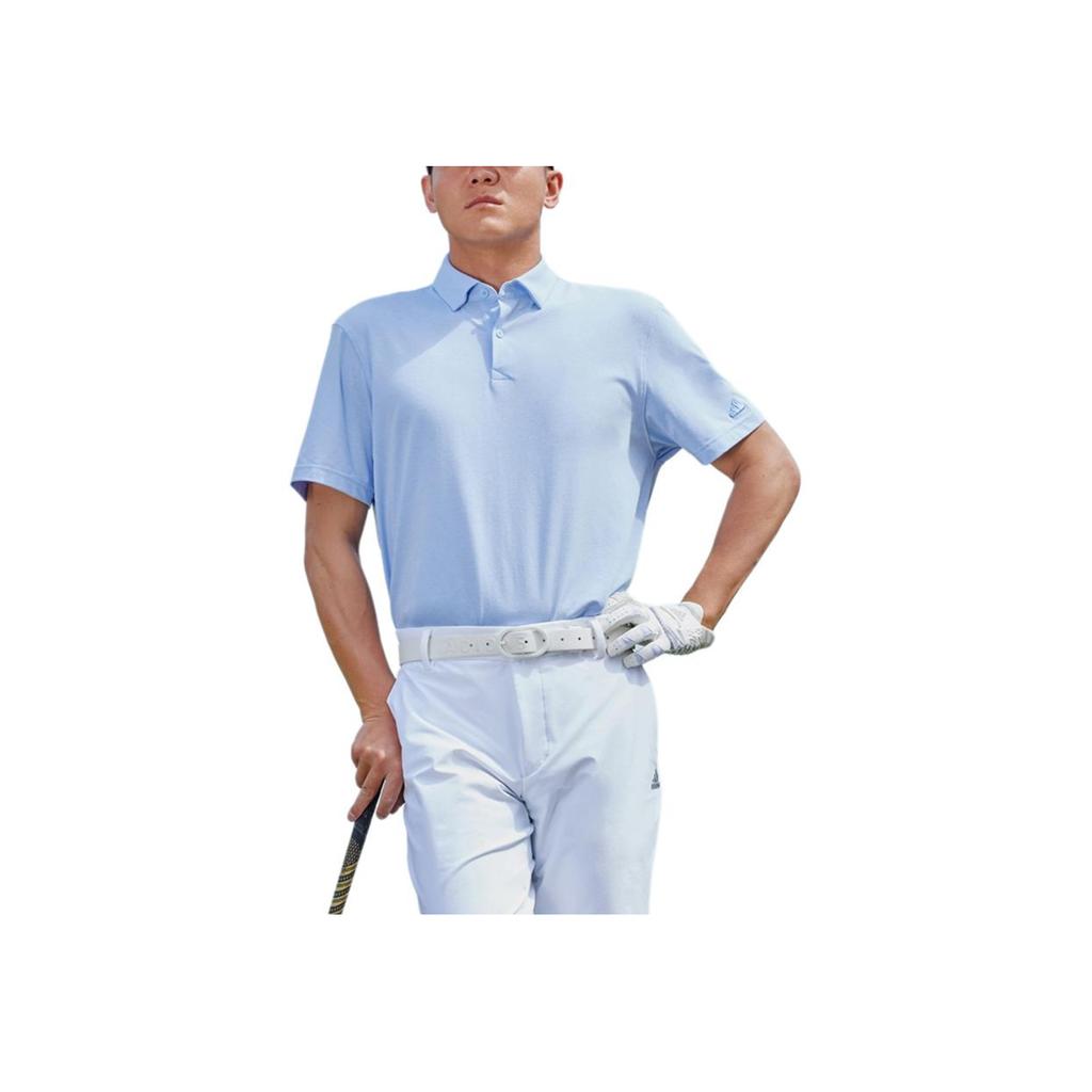 Adidas Pure Cotton Logo Embroidered Polo Shirt Men Tops Light-Pink Blue HS1109