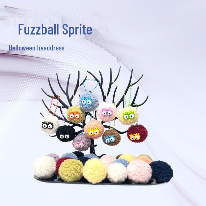 Pom-Pom Little Elf Ornament: Cute Plush Doll with Glasses for Christmas Decor 4cm Pom-pom светло-фиолетовый