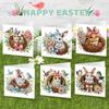 6pcs Easter Diamond Art Cards DIY Diamond Painting Gift Card Handmade Diamond Art Greeting Cards Arts Crafts for Easter