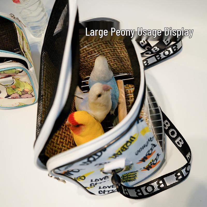 Portable Parrot Bag: Breathable, Transparent, Crossbody Carrier for Budgie & Cockatiel - Detachable Design for All Seasons