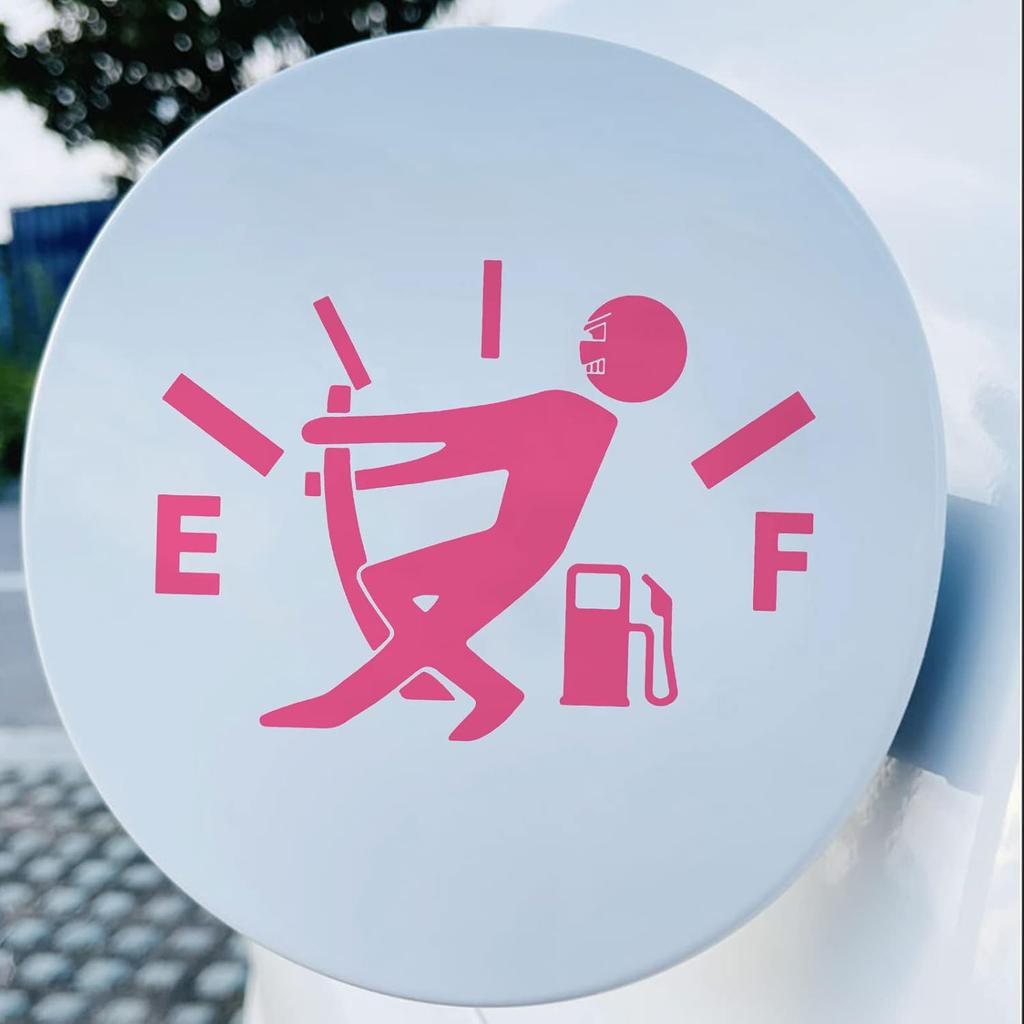 Fuel Tank Cover Personality Funny Fuel Explosion Meter Personality Reflective Car Stickers (Pink)