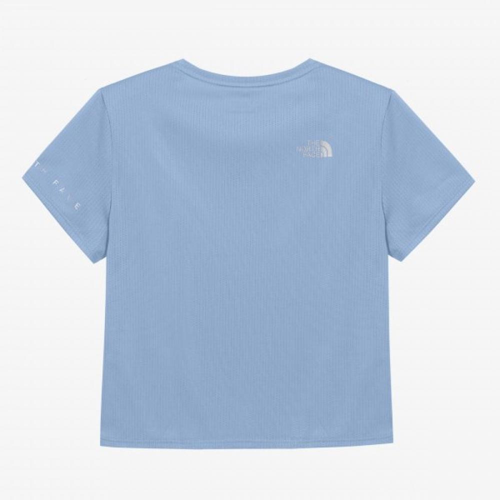 The North Face Women S Vent Run Short Sleeve Round Tee Powder Blue Nt7ur35m