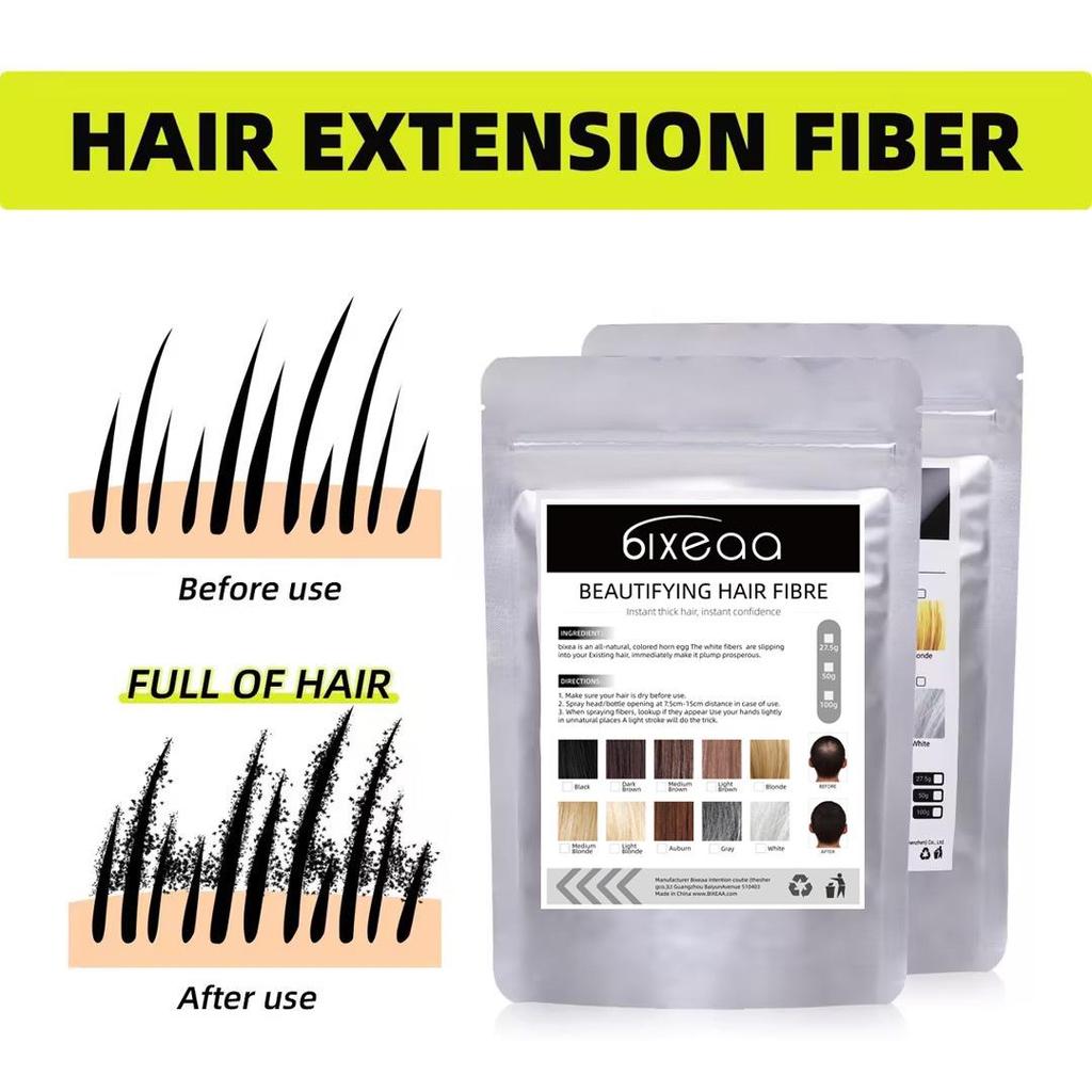 BIXEAA Hairline Fiber Concealer: Disposable Dense Hair Powder for Fullness and Coverage.