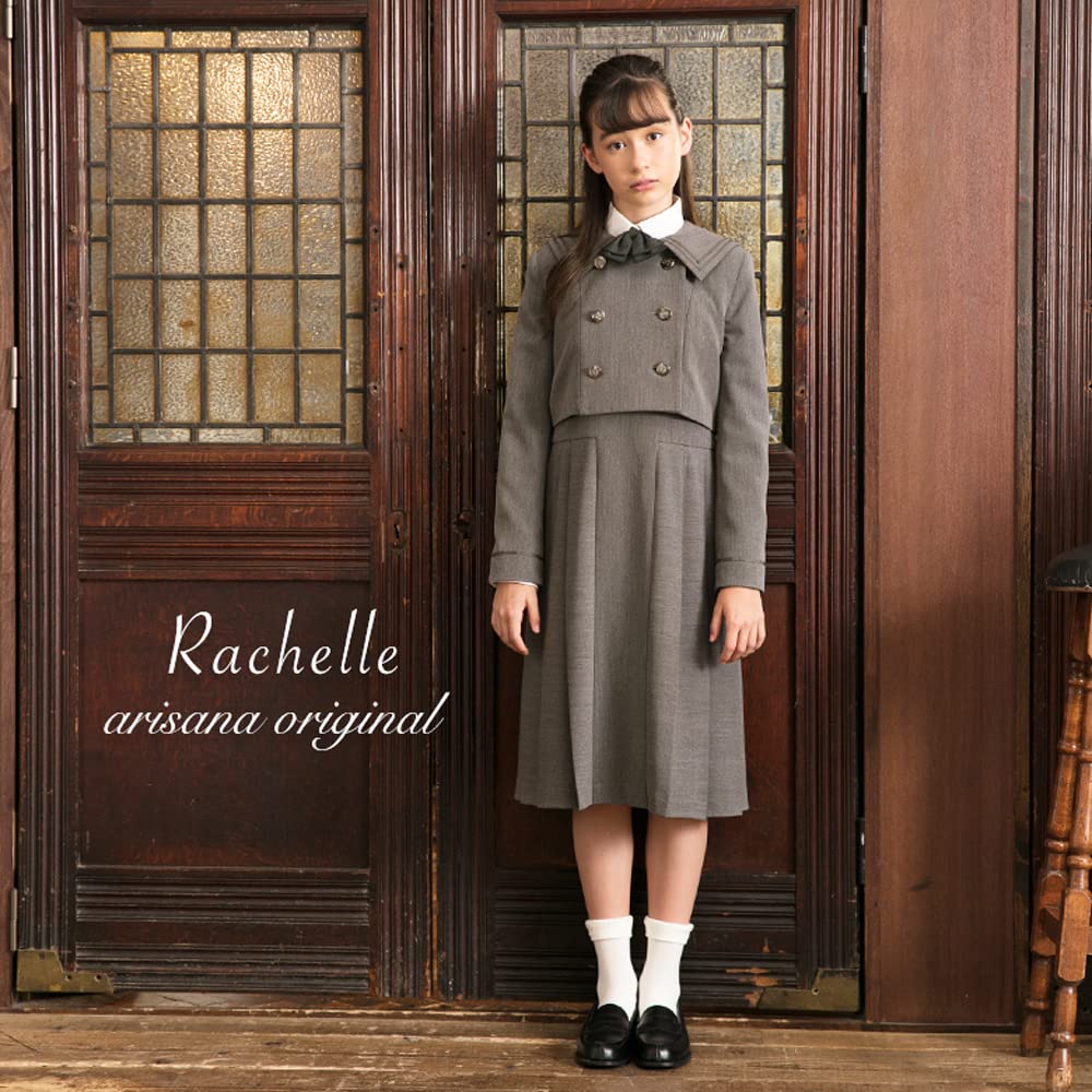Graduation Ceremony Elementary School Girls Suit Clothes Formal set of dress jacket Rachel 160cm [Arisana] Children's (3-piece + + ribbon)