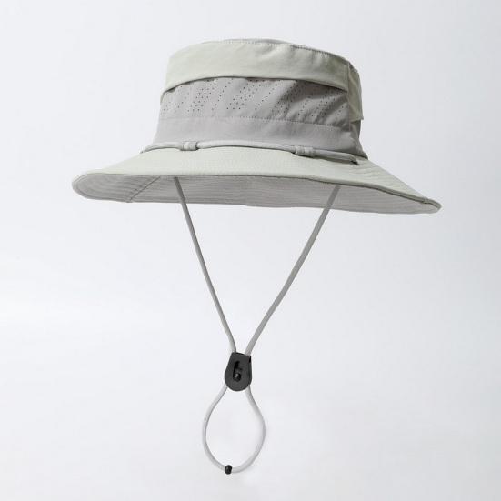 Hat Adjustable Size Waterproof Outdoor Sun Protection Hat with Windproof Buckle Patchwork