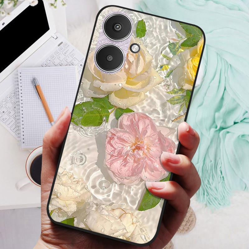 For Xiaomi Redmi 13C 5G Case Black Silicone Bumper Wolf Lions Soft TPU Covers for Xiaomi Redmi 13C 5G Funda Coque Protective