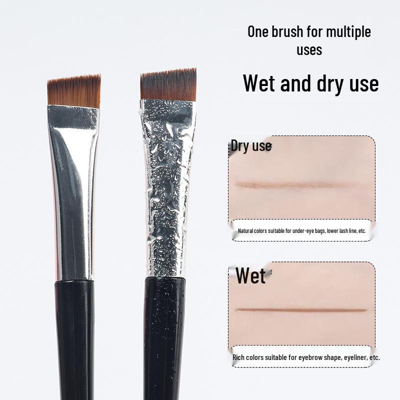 Professional Double-Headed Angled Eyeliner & Eyebrow Brush for Makeup and Beauty Applications