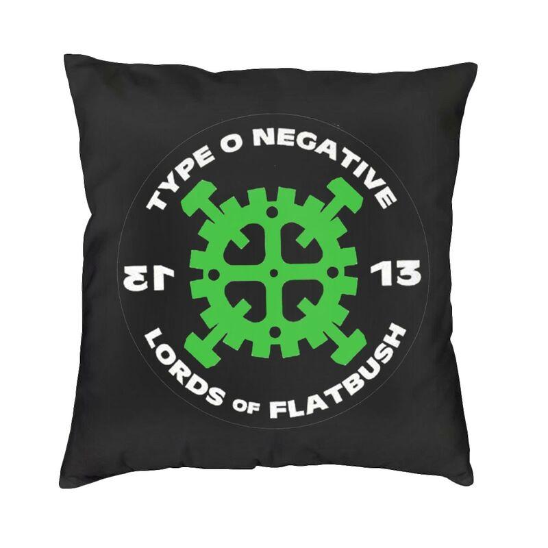 O Type Negative Square Pillow Case Home Decorative Heavy Metal Rock Band Logo Cushions Throw Pillow Sofa Doublesided Printing