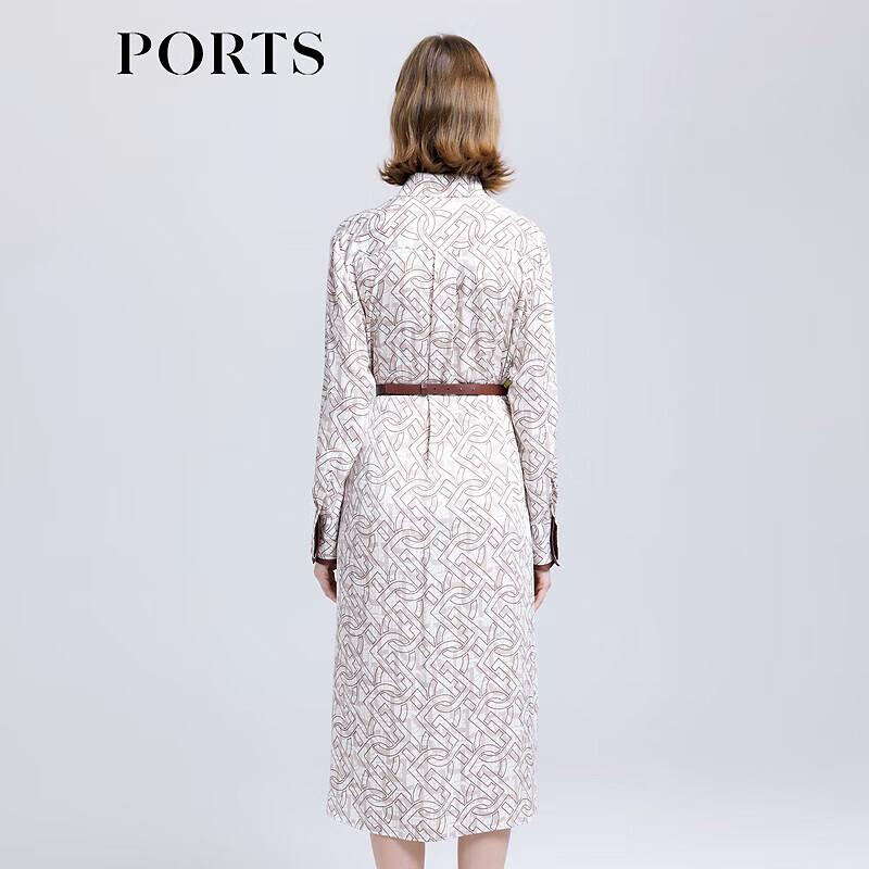 PORTS Women's Silk Blend Belted Shirt Dress LD8D075PPT014