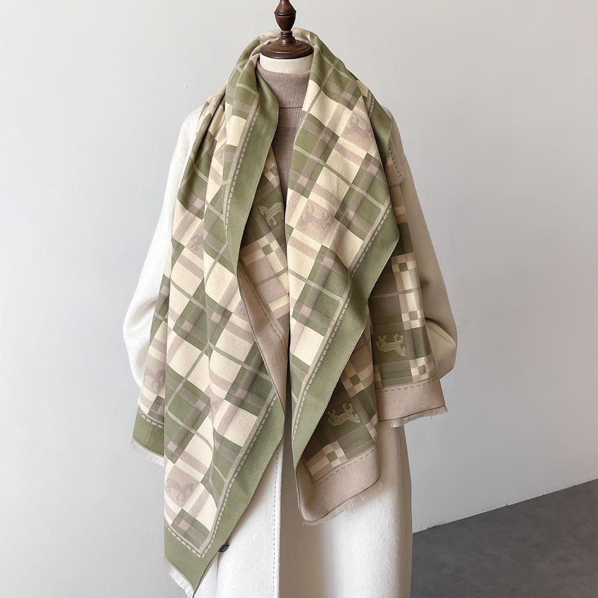 

New Fashion Cashmere Scarf Thick Warm Winter for Women Korean Style Double Sided Wraps Neckerchief Female Tassel Blanket 66X192Cm