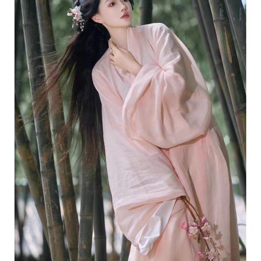 Chinese Wei And Jin Style Hanfu Daily Improved Cross-collar Suit