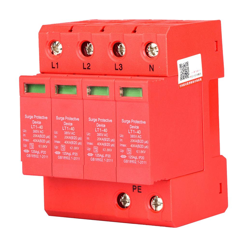 4P 40KA 385V House Surge Protector Low Voltage Arrester Device20A