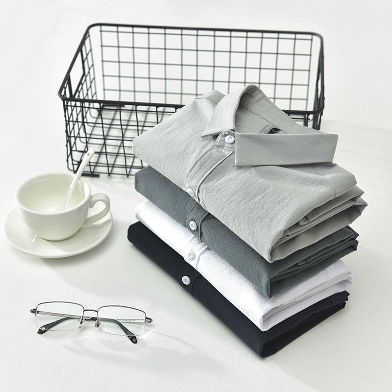 Summer Shirts for Men Simple Style Daily 100 Cotton Short Sleeve Men Tops Turn-down Collar 100cotton White Shirt Comfort Casual Shirt