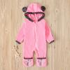 Boys and Girls Bear Long Sleeve Hooded Foot Wrapped Bodysuit Crawling Suit