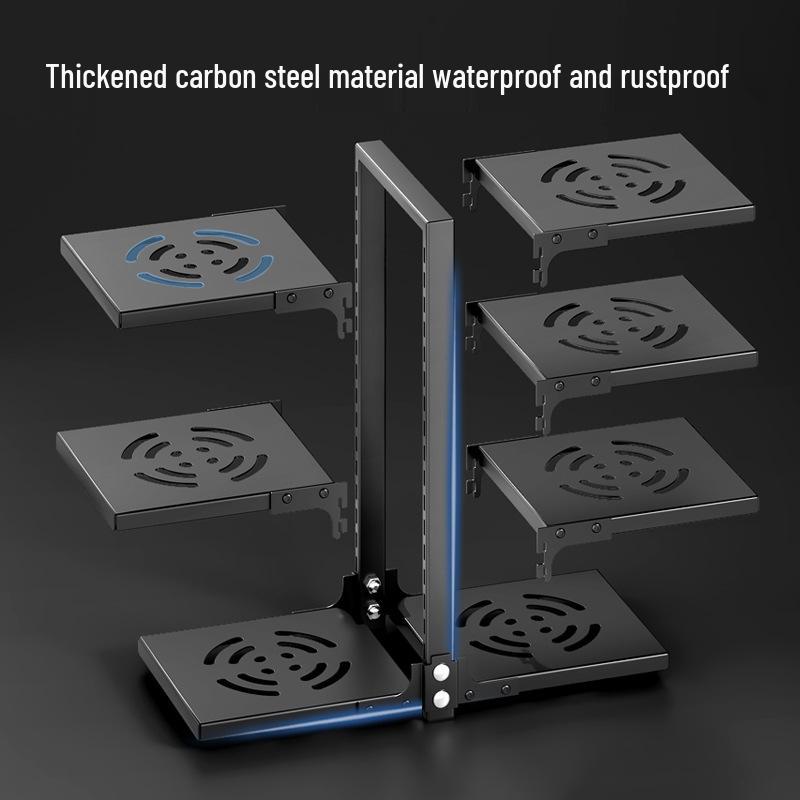 Estante de almacenamiento de ollas y utensilios de cocina de múltiples capas para cocina, organizador de encimera bajo el fregadero, diseño de doble cara