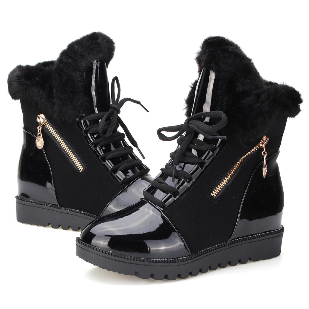 Moda para mujer caliente invierno botas piel cuero Zip botas zapatos  casuales superior alta comprar a buen precio — entrega gratuita, reseñas  reales con fotos — Joom