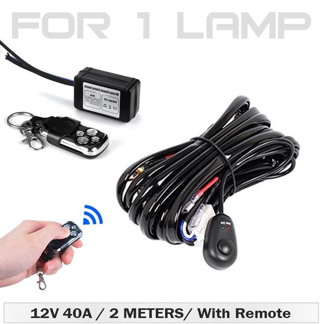 LED Light Bar Wiring Harness 12V 40A Relay Wireless On-off Switch 180W\300w Offroad Car Strobe Work Head Fog Light 2 Leads Wire