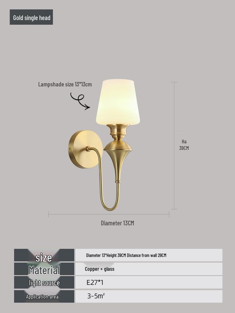 

Элегантный медный настенный светильник в европейском стиле для гостиной или спальни Without Light Source