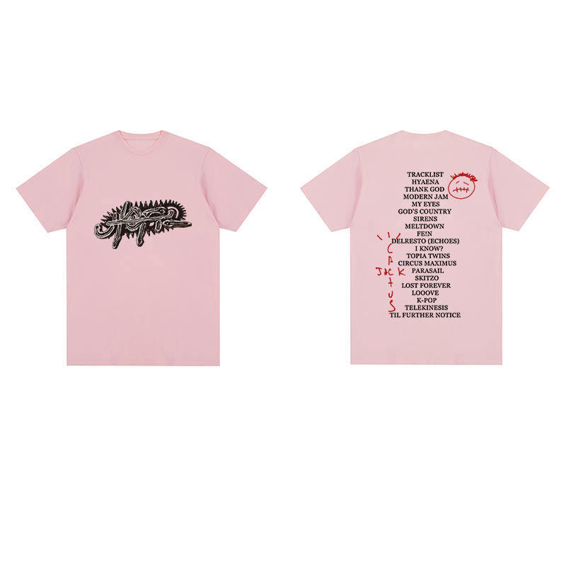 Travis Scott Shortsleeved Mens And Womens Tshirts Utopia Hiphop Street Letter Ins Tshirt European And American Rap