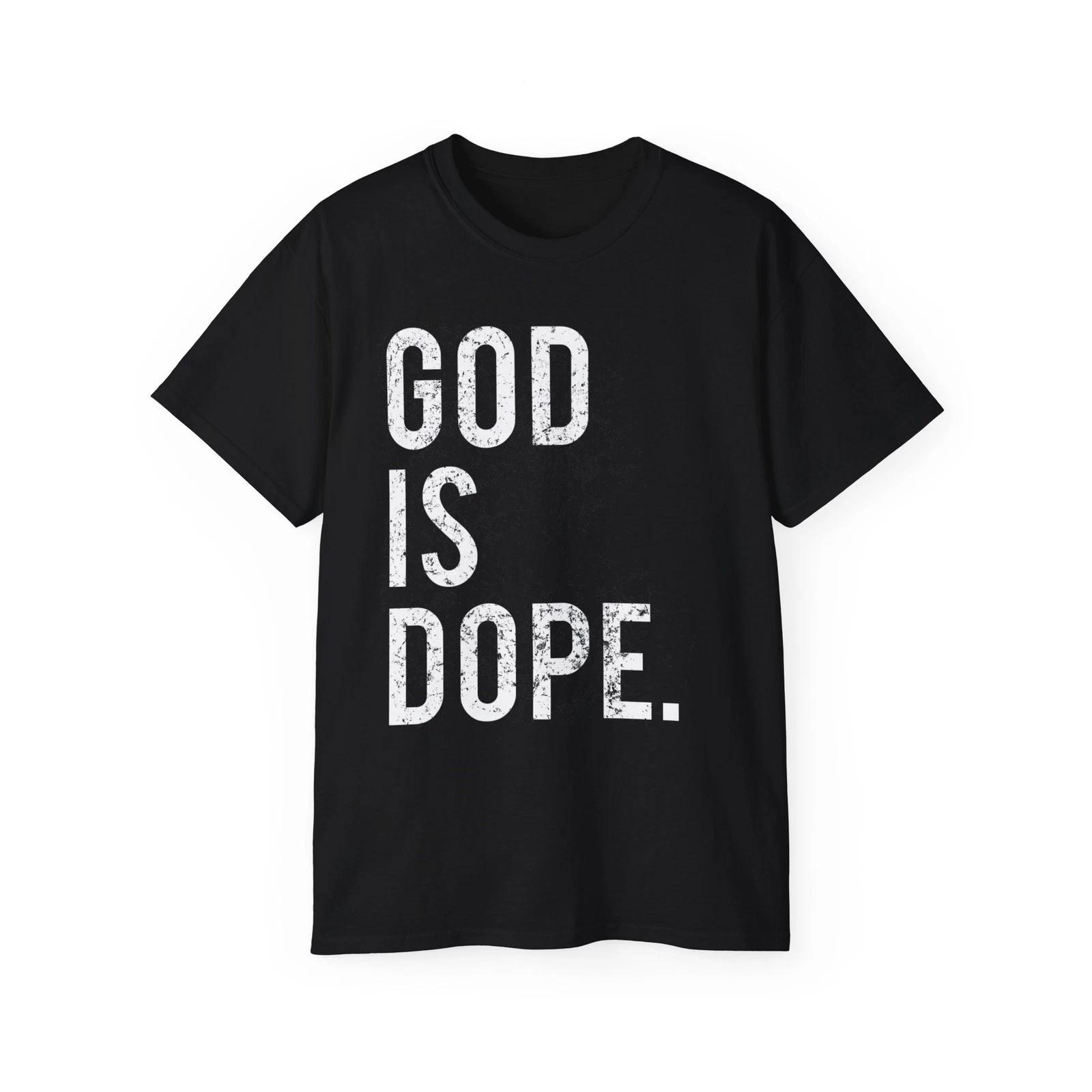 Unisex Ultra Cotton Tee -  God Is Dope  Inspirational T-Shirt, Everyday [...] S