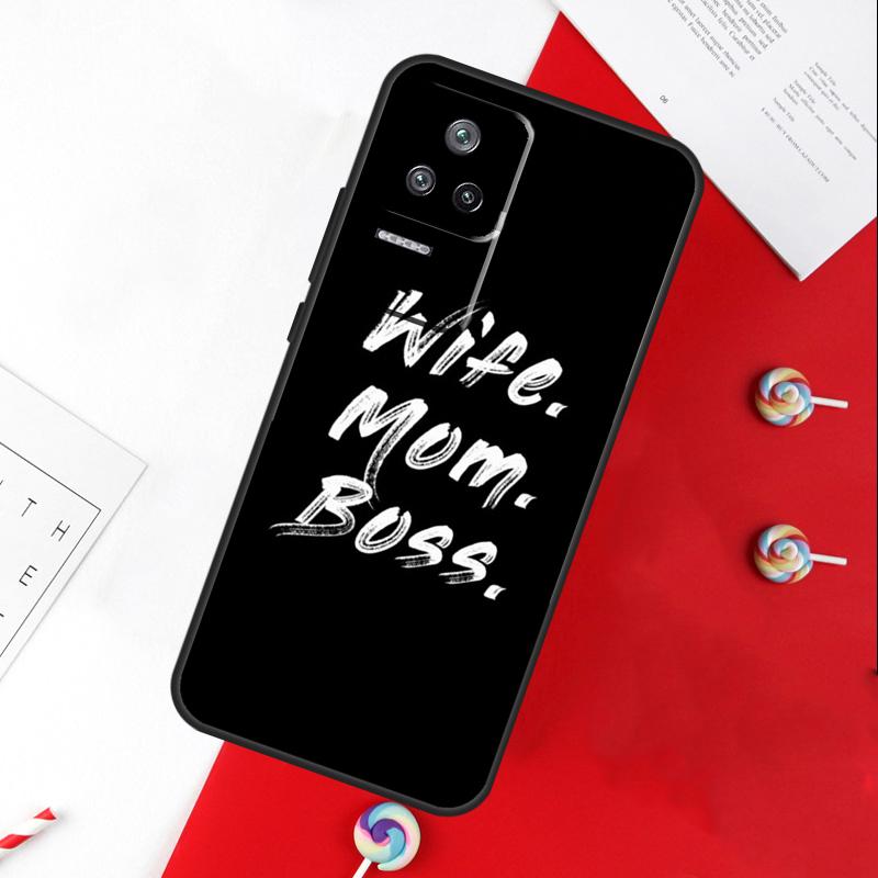 Wife Mom Boss Quotes Cover For Xiaomi 14 Ultra 15 13 11T 12T 13T 14T Pro POCO X7 Pro X3 X5 X6 M6 F5 F6 Pro Case