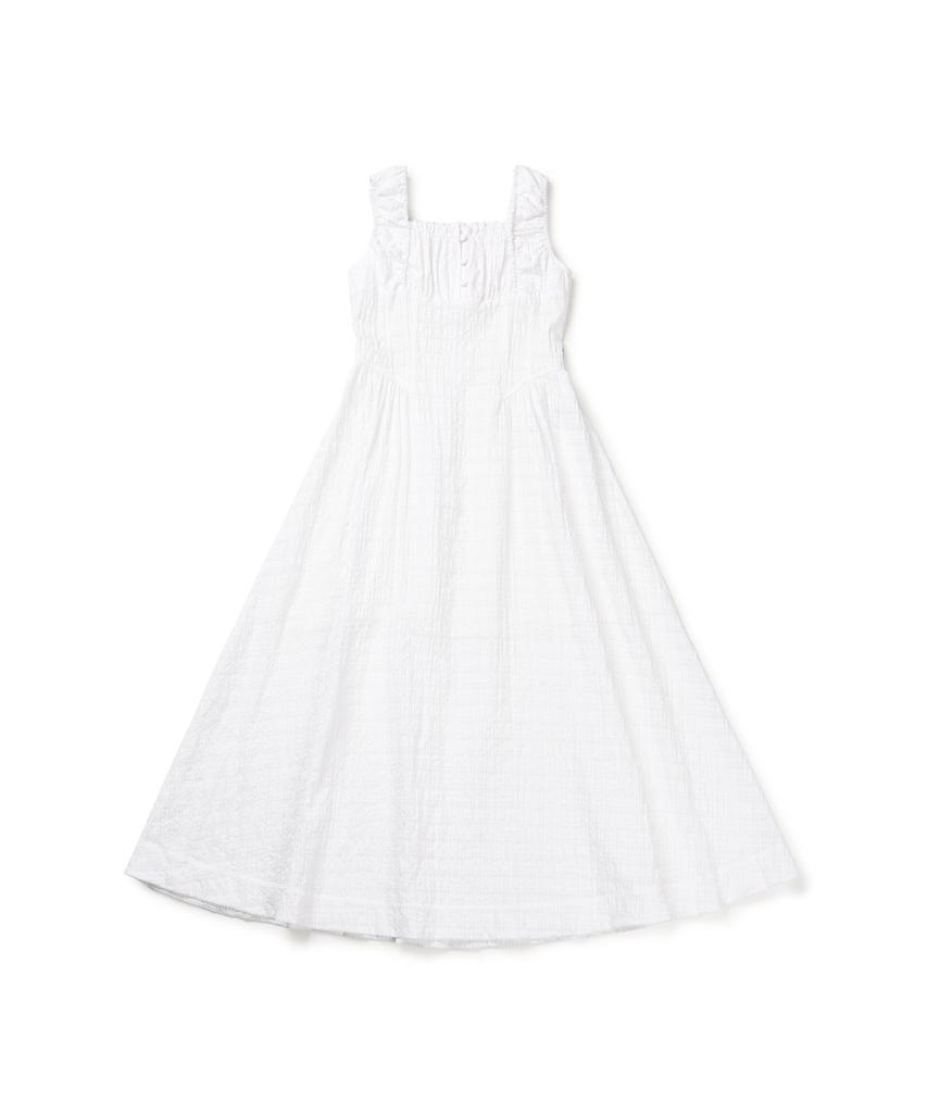 Instant Punk Summer Shirred Dress - White