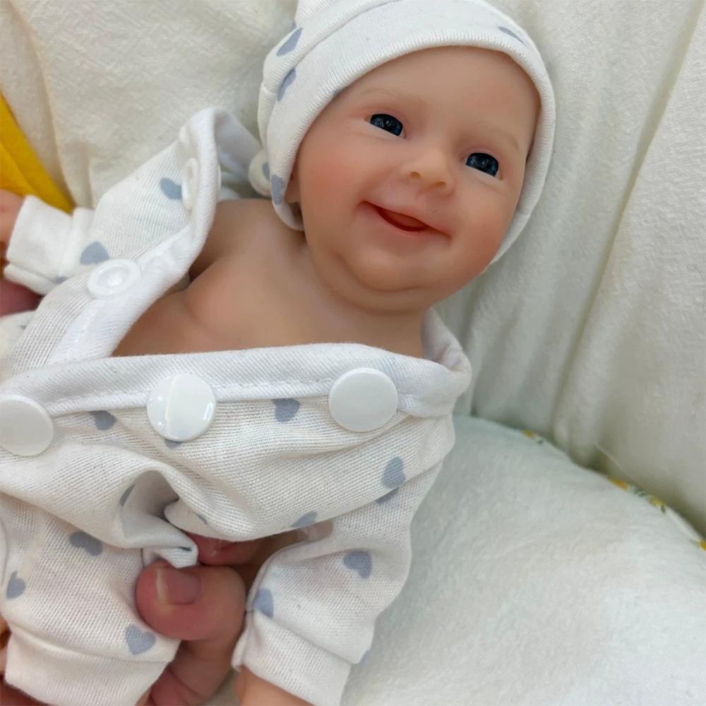 8inch Full Solid Silicone Flexible Elastic Doll Toy Super Soft Cute Small Size Squish Silicone Lifelike Reborn Bebe Doll boy doll