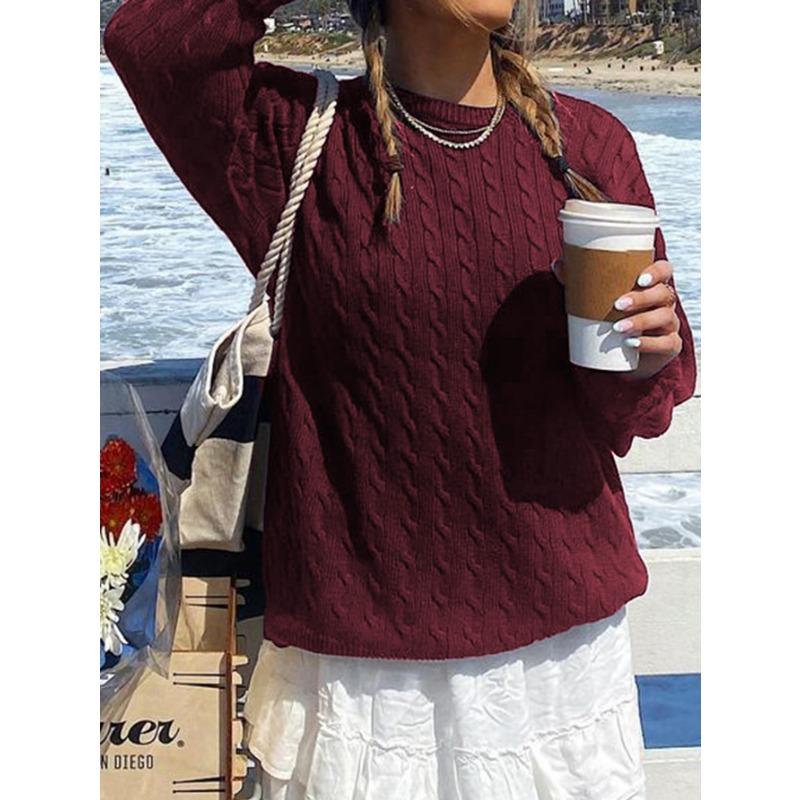 Lässiger und vielseitiger langärmliger Wollmantel und Pullover für Damen 2025 Herbst und Winter