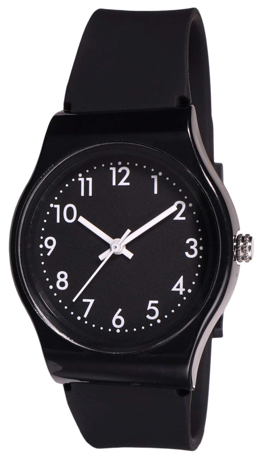 

[Clefa] Аналоговые повседневные часы с водонепроницаемым силиконовым ремешком и черным циферблатом NB-AK279-BKB женские черные