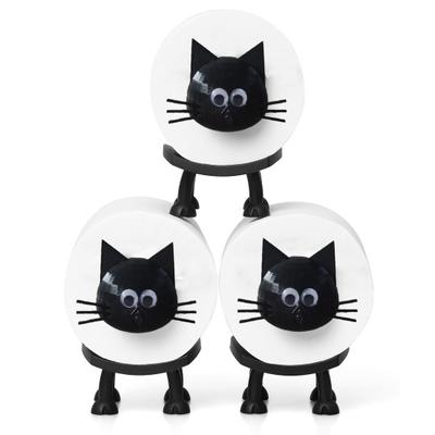 Funny Paper Holder Free Standing Toilet Roll Holder 3D Printed Black Cat