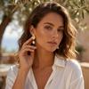 Summer Beach Conch Irregular Imitation Pearl Drop Earrings For Women Men Boho Metal Shell Starfish Ocean Dangle Earrings Zircon