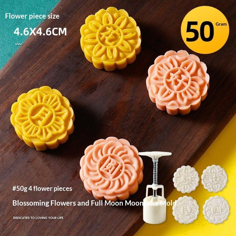 1 Set Diy Mooncake Mold Plastic Hand Press Pastry Mold Mung Bean Cake Embossing Kitchen Baking Tool Cookie Moon Cake Cutter