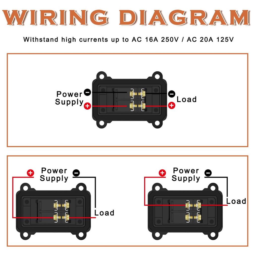 MKBKLLJY Inline Cord Switch IP66 Waterproof AC 16A 250V / AC 20A 125V Outdoor