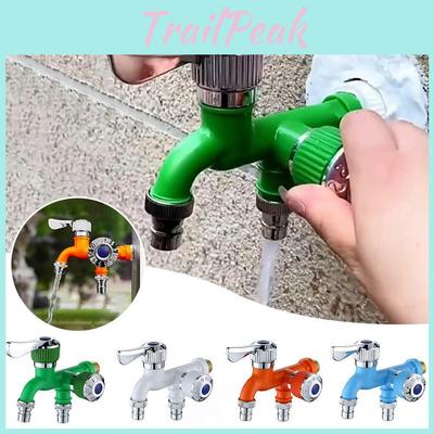 Faucet Washer Resistant Dualhead Quickopen Sturdy Water Spigot Splitter For Laundry Room
