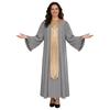 S-XXL Women Choir Robe Flared Long Sleeve Ruffled Trim Color Block Sash Long Priest Cassock for Church Activities