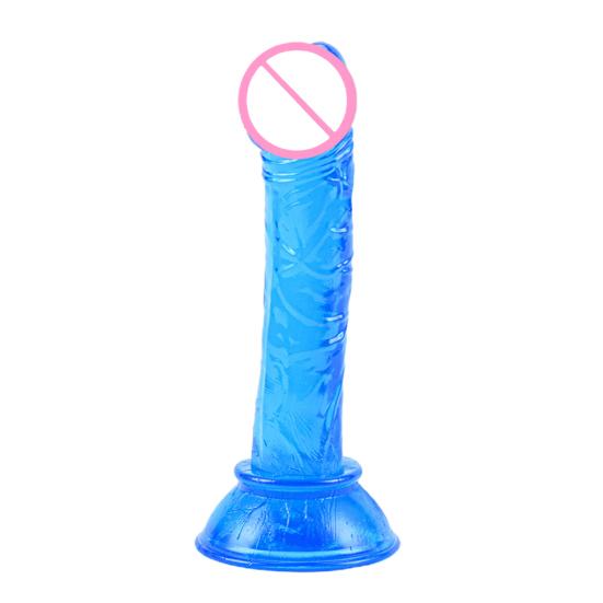 Falešný přísavka Phallus Multicolor Faux Crystal Clear Mini Manual Simulated Adult Products Bottom Sucker Female G-Spot Masturbator Dildo