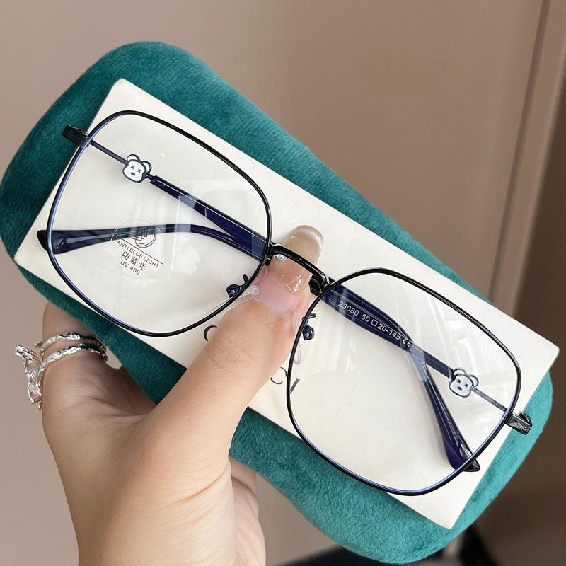 Square Shape Woman Glasses Korean Stylish Blue Light Blocking Women'S Glass Frame European American Decorative Glass