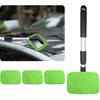 Ziciner Car Windshield Cleaner, Microfiber Auto Cleaning Wiper with Aluminum Extendable Handle and 2 Washable Reusable Cloth Pad Head, Universal