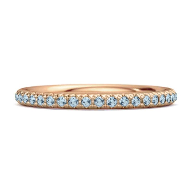 

Кольцо-обручальное кольцо с топазом Blue Topaz - Серебро 925 пробы с покрытием из розового золота 11.5 розового золота